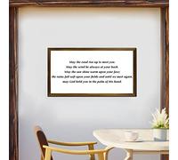May The Road Rise Up to Meet You Framed Wooden Signs Christian Quote Hanging Wall Art Sign Rustic Wall Decor Hanging Plaque Sign for Office Bedroom Living Room Home Housewarming Gift 12x22 inch