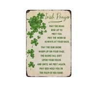 May the Road Rise Up to Meet You Metal Tin Sign Irish Prayer Sign Irish Blessing St Patricks Day Inspirational Green Wall Art Decor for Home Kitchen Women Cave Bathroom Cafe Bar Signs 8x12 Inch