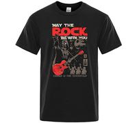 May The Rock Be You Print T-Shirt Movies Hip Hop Men T Shirt Fashion Summer Cotton Raglan Mens Tops Black L