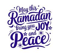 May This Ramadan Bring You Joy and Peace Wall Vinyl Sticker Decor 67.2x68cm Can Modify and add Information DarkBlue