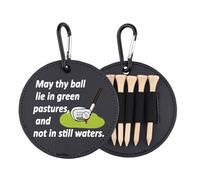 May Thy Ball Lie in Green Pastures Leather Golf Tees Holder Funny Golf Tee Tag Gift for Her Him (in Still Waters)