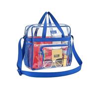 MAY TREE Clear Bag Stadium Approved 12×6×12, Clear Stadium Bag for Women and Men, Clear Lunch Bag for Work Travel Sport Office, Clear Tote Bag Stadium Approved with Non-Removable Straps - Blue