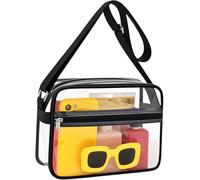 MAY TREE Clear Crossbody Bag Stadium Approved, Thickened Clear Purse Suitable for Concert Outfits and Sporting Events