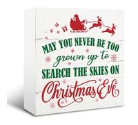 May You Never Be Too Grown Up To Search The Skies On Christmas Eve Sign, Christmas Wood Box Sign, Winter Wood Sign, Country Style Christmas Home Decor, Rustic Christmas Winter Decor Sign