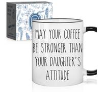 May Your Coffee Be Stronger Than Your Daughter's Attitude Birthday Gifts for Mom Dad from Daughter, Mother’s Day Father’s Day Thanksgiving Christmas Gifts from Daughter, Stepdad Parents Gift-35
