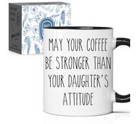 May Your Coffee Be Stronger Than Your Daughter's Attitude Birthday Gifts for Mom Dad from Daughter, Mother’s Day Father’s Day Thanksgiving Christmas Gifts from Daughter, Stepdad Parents Gift-36