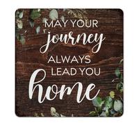 May Your Journey Always Lead You Home Farmhouse Metal Signs Decorative Dining Room Wall Art Plaques Wall Decorations Metal Plaque for Outside Coffee Bar Fence 12x12 Inch