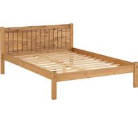 Seconique Maya 4'6" Bed - Distressed Waxed Pine, Brown