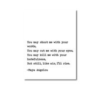 Maya Angelou Quote Print Still I Rise Typography Inspirational Wall Art Print Modern Poster Canvas Painting Picture Home Decor Unframed-30x40cm