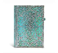 Maya Blue (Silver Filigree Collection) Midi Lined Hardcover Journal: Lined Midi