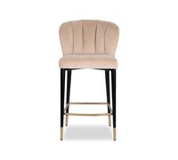 Maya Counter Stool - Kaster Mushroom Velvet