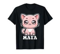 Maya Cute Cat Kitten Design for Girls Name Maya T-Shirt