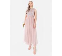 Maya Deluxe Women's Embellished Midaxi Dress in Light Pink | Size: 20 Maya Deluxe Light Pink 20