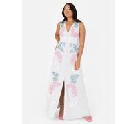 Maya Deluxe Women's Embellished Sleeveless Maxi Dress in Grey | Size: 6 Maya Deluxe Grey 6