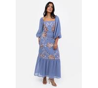 Maya Deluxe Women's Embellished Square Neck Midaxi Dress in Blue | Size: 6 Maya Deluxe Blue 6