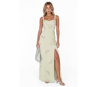 Maya Deluxe Women's Embellished Strappy Maxi Dress in Light Green | Size: 12 Maya Deluxe Light Green 12
