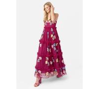 Maya Deluxe Women's Embroidered Cami Midaxi Dress in Bright Pink | Size: 12 Maya Deluxe Bright Pink 12