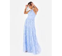 Maya Deluxe Women's Floral Self-Tie Halter Neck Maxi Dress in Blue | Size: 10 Maya Deluxe Blue 10