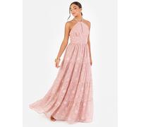 Maya Deluxe Women's Floral Self-Tie Halter Neck Maxi Dress in Pink | Size: 12 Maya Deluxe Pink 12