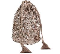 Maya Deluxe Women's Handbag Ladies Sequin Bag for Bridesmaids Sparkling Drawstring Coin Purse Pouch for Evening Prom Party Clutch, Taupe Blush, One Size