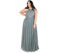Embellished Halter Neck Maxi Dress Maya Deluxe Teal 12