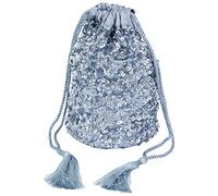 Maya Deluxe Women's Handbag Ladies Sequin Bag for Bridesmaids Sparkling Drawstring Coin Purse Pouch for Evening Prom Party Clutch, Dusty Blue, One Size