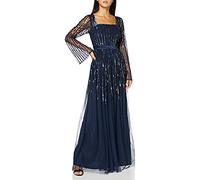 Maya Deluxe Women's Square Neck Embellished Maxi Dress Bridesmaid, Navy, 6