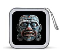 Maya Face Mask Funny CD Case 40 Capacity DVD Holder Portable Storage Disc Binder Wallet for Car Home Travel