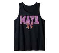 Maya Leopard Bow Trendy Name Design for Women and Girls Tank Top