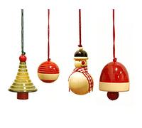 Maya Organic Handmade Wooden Christmas Ornaments made using natural colours for decorating the Christmas Tree | Yulets Collection 2 from