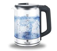 Maya Range 1.8L Electric Cordless Blue LED Illuminating Glass Kettle 2200W With Brushed Stainless Steel Accents Fast Boil Safe Auto Shut Off