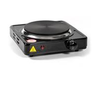 Maya Range 1000W Single Hot Plate Precise Table Top Cooking, Cast Iron Heating Plate, Portable Electric Hob Single Burner with Adjustable Thermostat for Home Kitchen Camping & Caravan Cooking (Black)