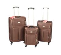 MAYA RANGE DENWUD Lightweight Softshell 4-Wheel Spinner Suitcase Set of 3 Pieces Expandable Durable Travel Luggage with TSA Lock, 20" 24" 28" Inch Multiple Colors & Sizes All Airline Approved (Brown)