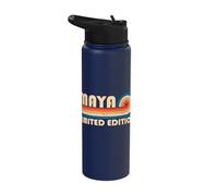 Maya Retro 70s 80s Sunset Stripe Stainless Steel Insulated Water Bottle