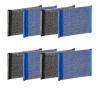 MAYA Stainless Steel Scrubber for Kitchen and Stainless Steel, Cleans Without Scratching, Leaves No Fibers Remains, Dimensions 13 x 9 cm, Pack of 8 Scouring Pads (Blue and Black)