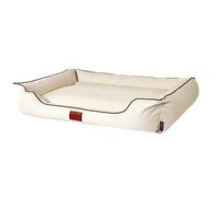 Mayaadi-Home Bobby Dog Bed Faux Leather Dog Sofa Bed Dog Basket Dog Sofa Dog Basket Leather Dog Cushion Waterproof Dog Mattress Cream M (105 x 75 x 20 cm)