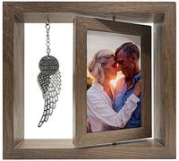 Mayamila Memorial Picture Frame 4X6, Sympathy Photo Frame for Loss of Mom Dad Loved One, Rotatable Bereavement Frame for Picture with Angel Wing, Memorial Condolence Remembrance Gifts for Grieving