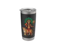 Mayan Ancient Warrior Aztec Jaguar Indigenous Mexico Art Stainless Steel Insulated Tumbler