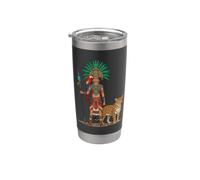 Mayan Ancient Warrior Aztec Jaguar Indigenous Mexico Art Stainless Steel Insulated Tumbler