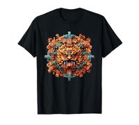 Mayan Aztec Dragon Calendar Warrior Totem Mask T-Shirt