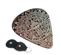 Mayan Calendar End Of The World 6 Pack Guitar Picks With Holder, Personalized Guitar Plectrums Non-Slip Portable Ukulele Bass Picks 0.46mm For Acoustic Guitar Lovers Gifts
