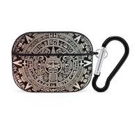 Mayan Calendar End of The World AirPods Pro Case Cover with Keychain Ring PC Hard Shell Protective Case for AirPods Pro 2nd for Women Men Generation Easy Open Full Drop Protection Cover Black-Style