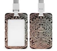 Mayan Calendar End of The World Badge Holder Hard Plastic Card Case Protector Pouch Name Key Card Holder Case for Office ID Credit Cards and Proximity Key Cards