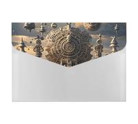 Mayan Calendar End of The World Expanding File Folder 6 Pockets Accordion File Organizer Portable Letter A4 Size Folders with Snap Closure for Document Paper Receipt Office Supplies