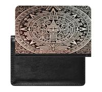 Mayan Calendar End of The World Passport Holder Passport Wallet Document Organizer Protector PU Leather Card Slot Travel Accessories