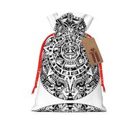 Mayan Calendar End Of The World Printing Cute Christmas Bag Drawstring Design 4.7x6.9 Inch For Christmas Party Birthday Gift Packaging