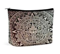Mayan Calendar End Of The World Travel Makeup Bag Large Toiletry Bag for Women Waterproof Cosmetic Bags for Purse Portable Makeup Organizer Bags Cute Zipper Pouch Cosmetic Pouch Funny Travel Makeupbag