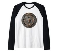 Mayan Calendar Maya Aztec Mexican Sun Stone Ancient Azteca Raglan Baseball Tee