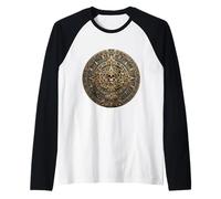 Mayan Calendar Maya Aztec Mexican Sun Stone Ancient Azteca Raglan Baseball Tee