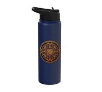 Mayan Calendar Maya Aztec Mexican Sun Stone Ancient Azteca Stainless Steel Insulated Water Bottle